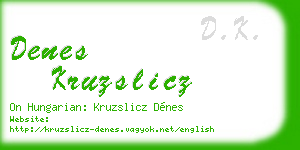 denes kruzslicz business card