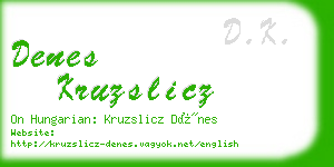 denes kruzslicz business card